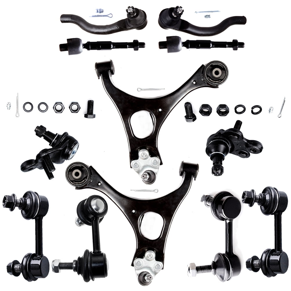ECCPP Control Arm Kit 2006-2011 for Honda Civic - Upper Control Arms Inner Tie Rod Ends Lower Ball Joints Outer Tie Rod Ends Front Rear Sway Bar End Links