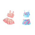 thumbnail image 1 of (2-Pack) Rinsvye Girls Cute Swimsuit For Kids Bathing Suit Two Piece Tankini Rash Guard Sets Beach Pool Summer Vacation Wear, 1 of 4