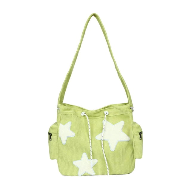 Bolso de hombro para mujer, bolso cruzado de pana portátil para mujer, bolso cruzado Verde