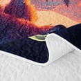 thumbnail image 5 of Castle Fairy Fantasy Polar Bear Twin Quilt Set for Teens,Full Moon Lake Reflection Twin Coverlet Set,Blue Orange Purple, 5 of 7