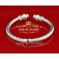 thumbnail image 4 of King Of Bling's Round White Sterling Silver Cubic Zirconia Bangle for Men/Womens 7 Inch, 4 of 10