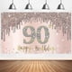 thumbnail image 1 of Happy 90th Birthday Banner Backdrop Decorations For Women, Rose Gold 90 Birthday Party Sign Supplies, Pink 90 Year Old Birthday Poster Background Phot, 1 of 5