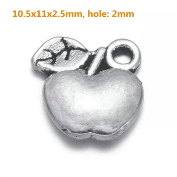 GKNET Antique Silver Alloy Charms Pendants Bulk Crafting Delicate Jewelry Accessory Making-Apple (20pcs)