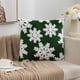 thumbnail image 1 of Funda de cojines navideños de terciopelo - Cojín de decoración navideña con diseño de copos de nieve y árbol, 45x45cm (17,71x17,71 pulgadas), Rojo y Verde, 1 pieza, 1 of 6