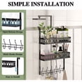 thumbnail image 2 of HAOAN Over The Door Organizer Hanger for Bathroom, Hooks Towel Clothes Hat Bag , Towel Rack on the Door with 2 baskets,Black, 2 of 7