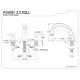 thumbnail image 2 of Kingston Brass Roman Tub Faucet, Polished Chrome, Deck Mount KS4361QLL, 2 of 2