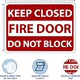 thumbnail image 3 of ADA CENTRAL SIGNS - Fire Door Keep Closed Sign - ADA Compliant Digitally Printed Text Wall Sign - Do Not Block Emergency Evacuation, Safety Signs for Offices, Hospitals Plastic 10” x 14” White & Red, 3 of 7