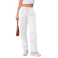 thumbnail image 2 of Women'S Wide Leg Sweatpants High Waisted Baggy Interior Drawstring Sweatpants Straight Leg Sweat Pants White M, 2 of 7