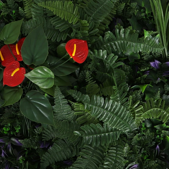 3rd Street Inn Red Anthurium Mix Greenery Panels - 12 Pack