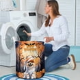 thumbnail image 4 of Mummy Pomeranian Happy Halloween with Pumpkins Bats Spooky Fun Foldable Laundry Basket Pom Dog Lover Gifts Organizer Storage with Handles - 00019, 4 of 5