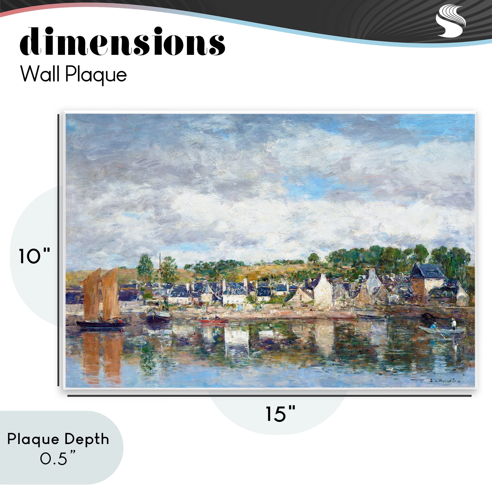 Stupell Industries Village By A River Wall Plaque Art, design by Eugene Boudin