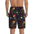 thumbnail image 2 of Balery Rainbow Jellyfishes Men's Cotton Knit Pajama Shorts Waistband & Pockets,Short Pajama Pants-XX-Large, 2 of 8