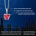 thumbnail image 2 of Gem Stone King 14K White Gold Fancy Pink Zirconia Pendant Necklace for Women | 0.44 Cttw | Gemstone Birthstone | Heart Shape 5MM | With 18 inch Chain, 2 of 6