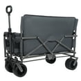 thumbnail image 4 of Olurrisa 3-in-1 Folding Wagon with Bench Seat – 500lbs Capacity,Reinforced Carbon Steel Frame, 180L Cargo Space– Perfect for Camping, Beach, Outdoor Events & Heavy-Duty Hauling (Gray), 4 of 8