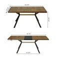 thumbnail image 4 of 62" Rectangular Dining Table, Modern Retro Expandable Stretch Kitchen Table with Black Center Plate and Metal Base, Wood Control Desk for Living Room, Dining Room, Kitchen, Brown, 4 of 9