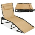 thumbnail image 3 of Best Choice Products Patio Chaise Lounge Chair, Outdoor Portable Adjustable Pool Recliner w/ Pillow - Beige, 3 of 9
