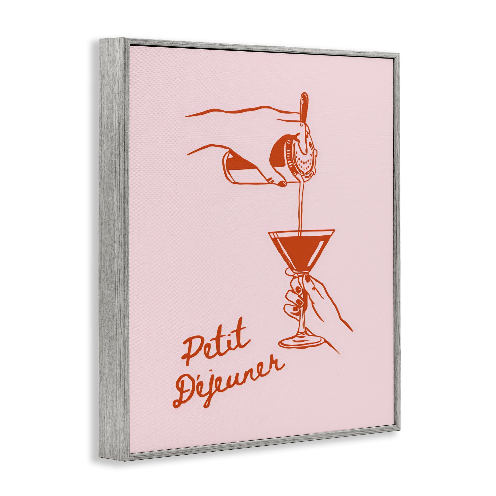 Stupell Industries Pouring Brunch Cocktail Gray Framed Giclee Art, design by The Prints Vibe