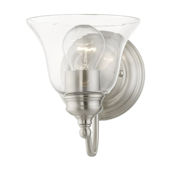 16931-91 Livex Lighting Moreland - 1 Light Bath Vanity In Transitional Style-7.5 Inches Tall and 6.25 Inches Wide-Brushed Nickel Finish