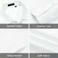 thumbnail image 6 of Men's Long Sleeve Dress Shirt with Matching Tie and Handkerchief Set White Button Down Shirt L, 6 of 7