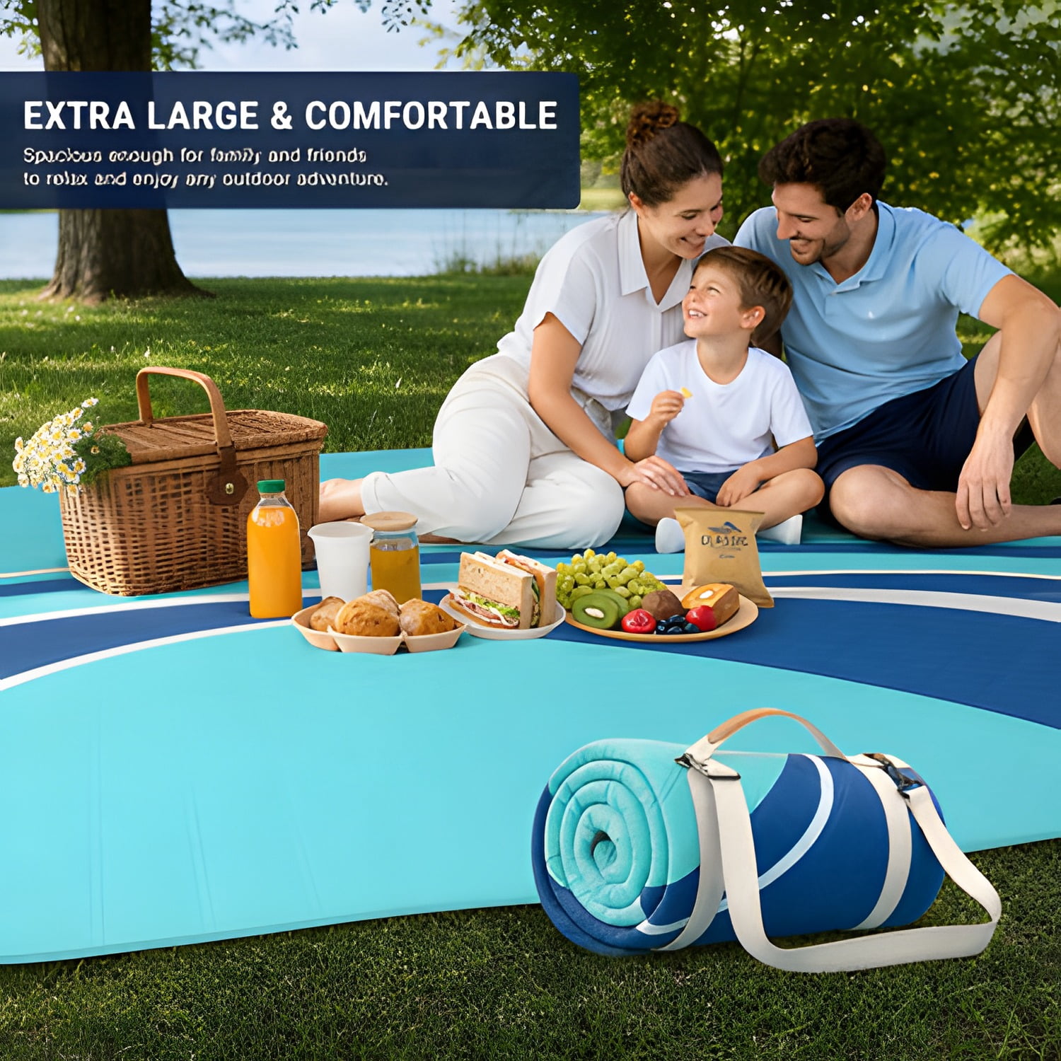 Waterproof Picnic Blanket Outdoor Camping Beach Mat Extra Large Foldable Car Essential Roadtrip Gadget Rv Accessories Glamping Tent Gear Must Haves Hiking Stuff Backpacking Necessities Gift