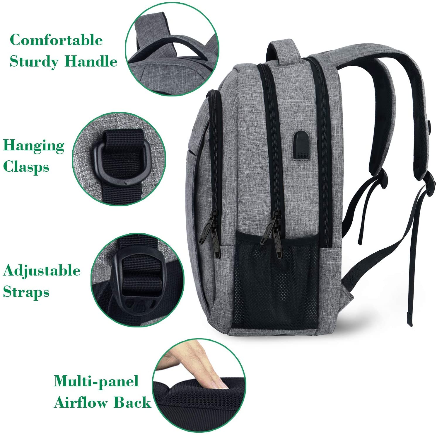 Matein 15.6 Inch Travel Laptop Backpack, Business Computer Bag Laptop Bag Gifts for Men & Women - image 4 of 7