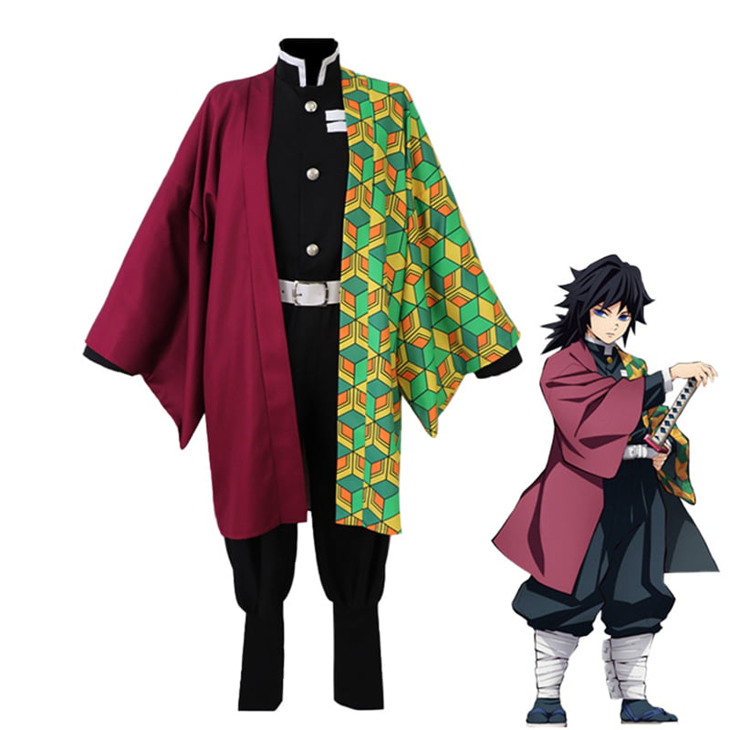Fiamll Tanjirou Zenitsu Giyuu Cosplay Costume pour Anime Japonais Kimono Demon Cosplay Costume Halloween 