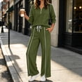 thumbnail image 6 of Xdegoge Womens 2 Piece Sweatsuits Half Zip Pullover Sweatshirt and Slit Wide Leg Pants Casual Lounge Sets Athletic Tracksuit, 6 of 9