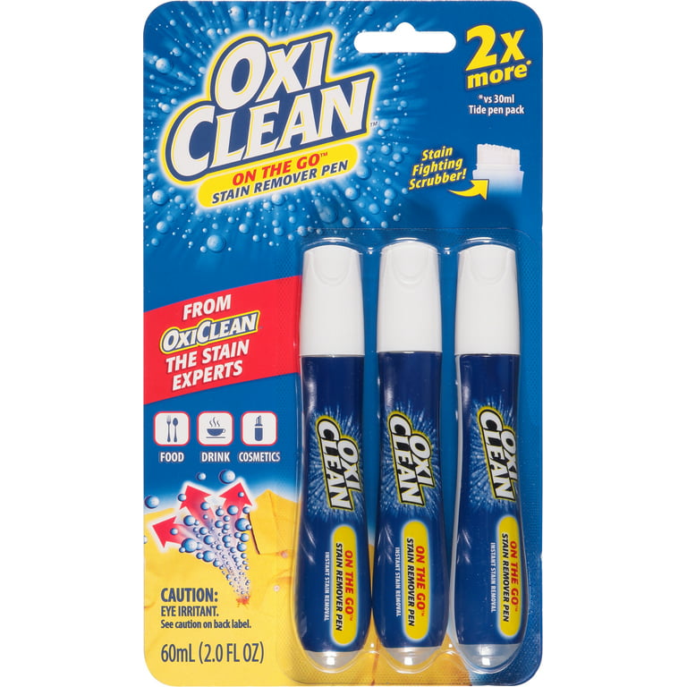 OxiClean On The Go Stain Remover Pen for Clothes and Fabric, to Go Instant  Stain Removal Stick, 3-Count (Packaging May Vary)