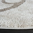 thumbnail image 3 of SAFAVIEH Florida Doug Floral Vines Geometric Shag Area Rug, Ivory/Beige, 5' x 5' Round - Transitional Modern Design, Ivory & Beige, Non-Shedding & Easy Cleaning, Ultra Plush Thick Pile, Ideal for Liv, 3 of 11