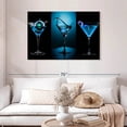 thumbnail image 2 of Elephant Stock Blue Cocktail Drinks Wall Art - Horizontal Canvas Wall Art - Dining Room Wall Decor - Food And Drink Canvas - Black And Blue Decor - 45" x 30", 2 of 8