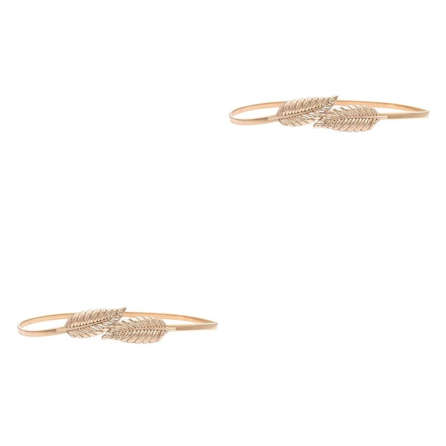 Guardurnaity banda de la cintura estilo simple correa de estiramiento estrecha de metal cincha multicolor cinturones de día de san valentín para 65cm/Oro 2piezas