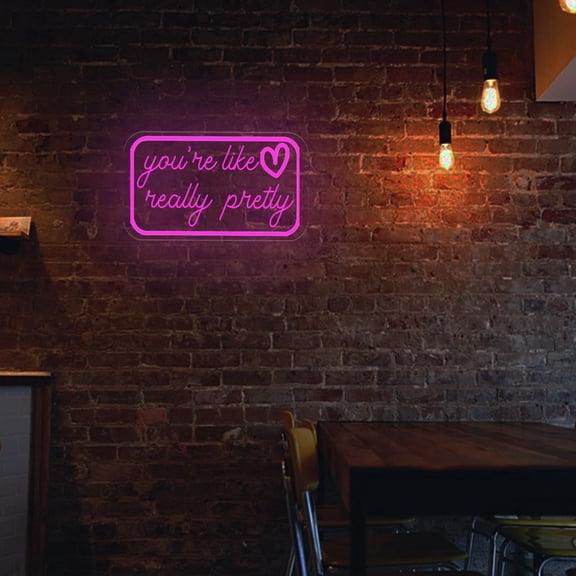 UPONRAY Rectangular Custom Neon Signs, Usb Powered with Adjustable Brightness Wall Decor for Gifts, Rose Red, 16 inch