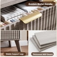 thumbnail image 4 of Modern Fluted 6-Drawer Dresser – Curved Profile, Gold Handles, Thickened Durable Design, Wooden Storage Chest for Bedroom, Living Room, Hallway – Grey Walnut Color, 4 of 8