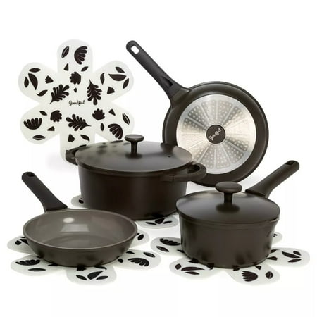 UPC 741393000146 product image for Goodful 10pc Cast Aluminum  Ceramic Cookware Set Charcoal | upcitemdb.com