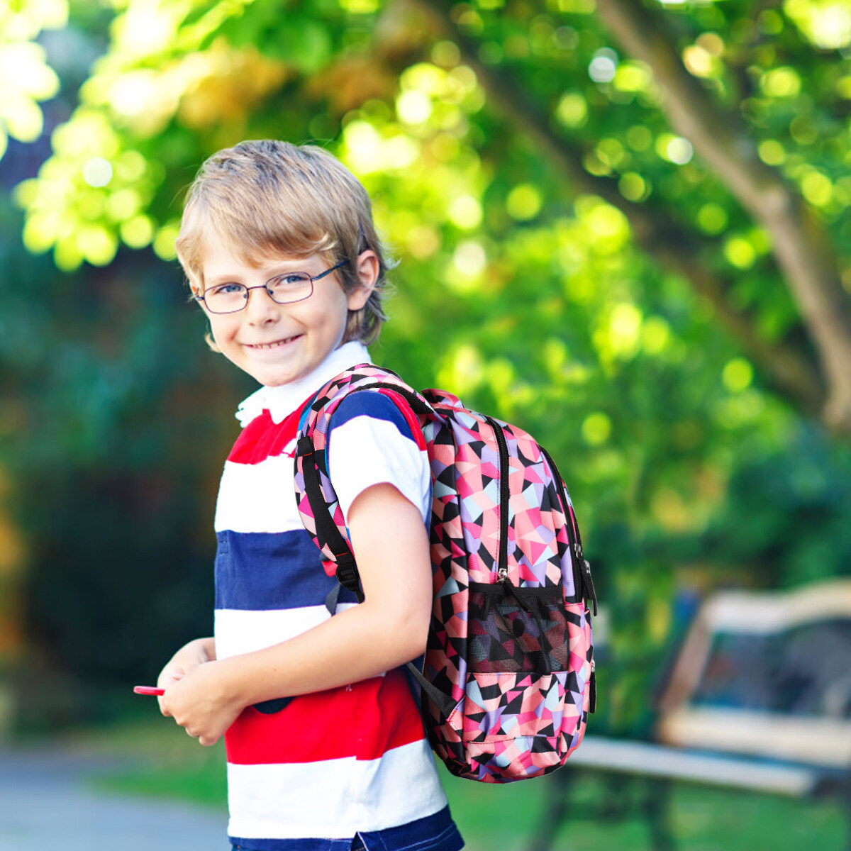 Vbiger School Bag Cute Shoulder Bag Large Capacity Travel Bag for Boys ＆Girls Student Backpack - Red - image 3 of 9