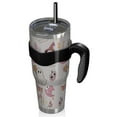 thumbnail image 2 of 40oz Tumbler,Pink Halloween Ghosts Insulated Tumblers with Removable Handle,Stainless Steel Double Vacuum Coffee Tumbler Cup with Straw for Home,Office,Travel,Party, 2 of 5
