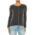 thumbnail image 2 of Women's Solid Long Sleeve Crew Neck Snap Button Soft Sweater Cardigan (Pack of 2), 2 of 5