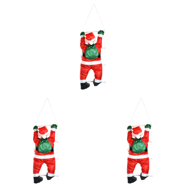 Muñeco Papá Noel Adornos para Árboles Navidad Decoraciones Navideñas (Escalera)
