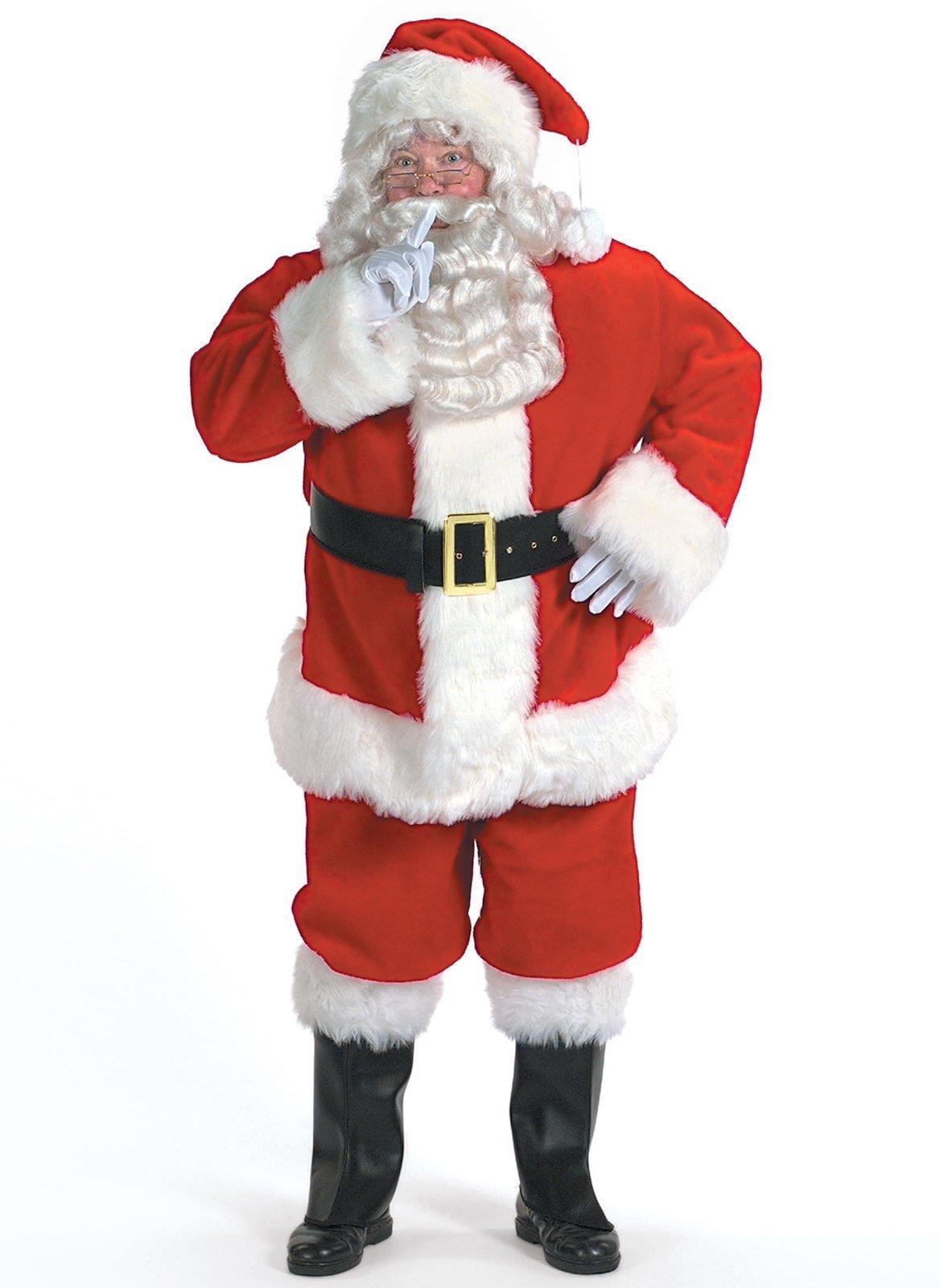 ADULTS SANTA CLAUS COSTUME PROFESSIONAL SUIT INFLATABLE BELLY FATHER CHRISTMAS 