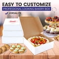 thumbnail image 3 of [25 Pack] Pastry Boxes - 7 x 7 x 3 Inches White Bakery Box for Cookies, Compostable Kraft Paper Cardboard for Baked Goods Packaging, Cake, Food, Donut, Cupcake, Candy, Bread, Bridesmaid Gift Box, 3 of 6