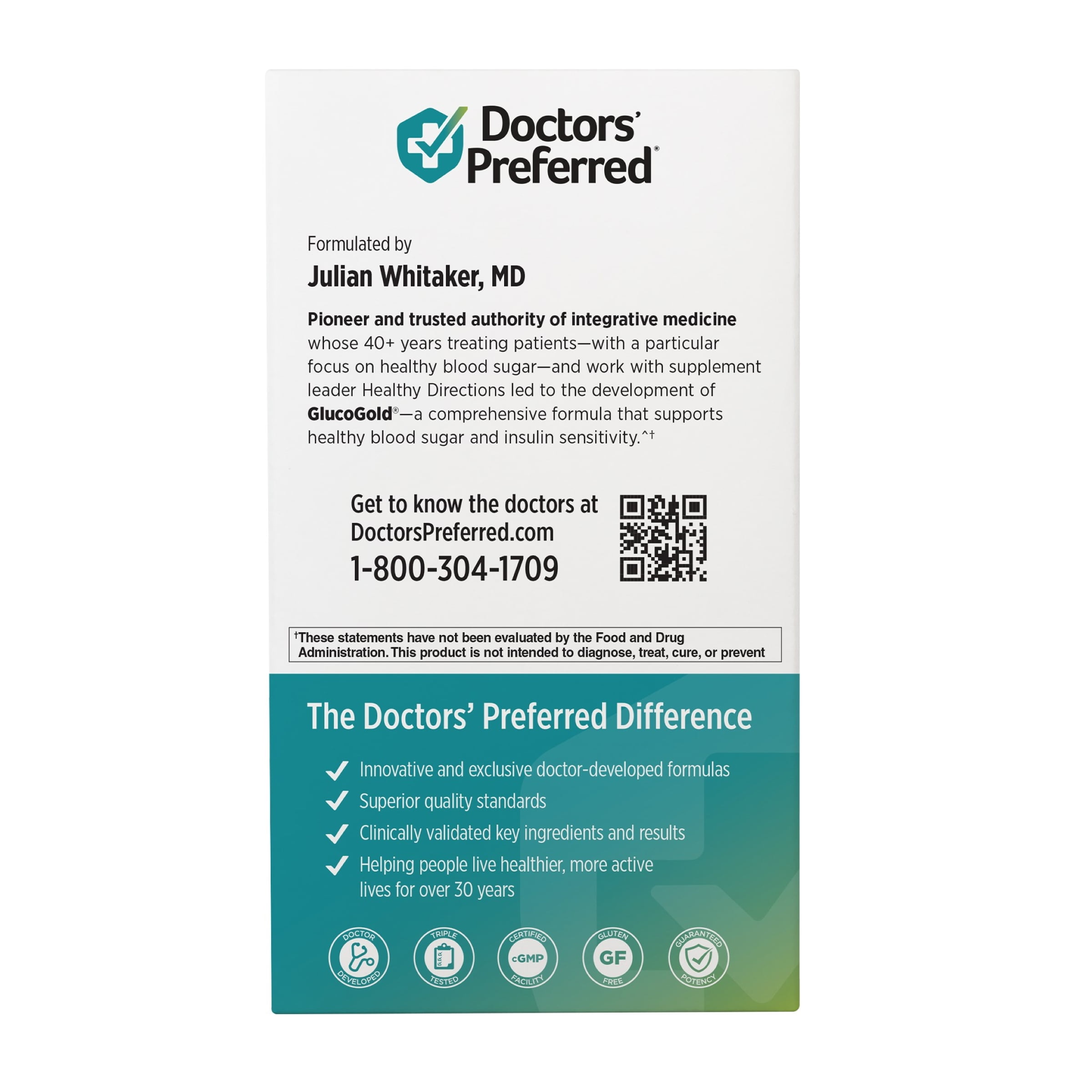 Doctors’ Preferred GlucoGold with Berberine, Healthy Blood Sugar Support, 63 Tablets