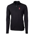 thumbnail image 2 of Men's Cutter & Buck  Black NC State Wolfpack  Virtue Eco Pique Recycled Quarter-Zip Pullover Top, 2 of 3
