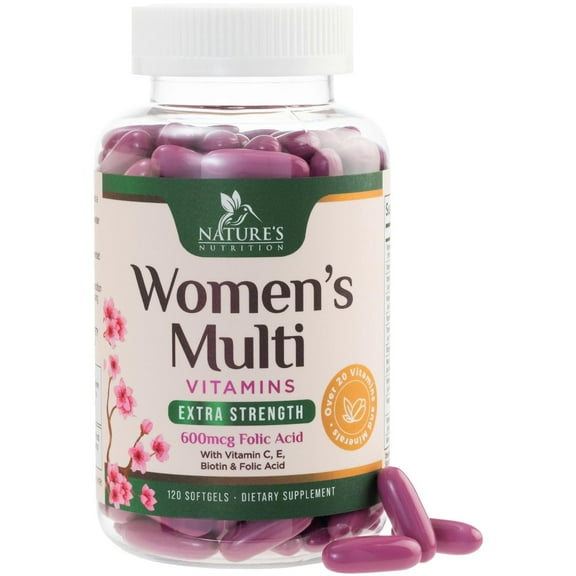 Multivitamin for Women - Complete Daily Womens Multivitamins with Calcium, Folic Acid, Vitamin A, C, D, E, & B Vitamins, Zinc and Iron - Vitamins for Bone, Energy & Immune Support - 120 Softgels