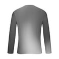 thumbnail image 4 of VSSSJ Long Sleeve Shirt for Men Relaxed Fit Casual Dressy Gradient Print Round Neck Streetwear Shirt Lightweight Comfortable Athletic Tops Gray L, 4 of 5