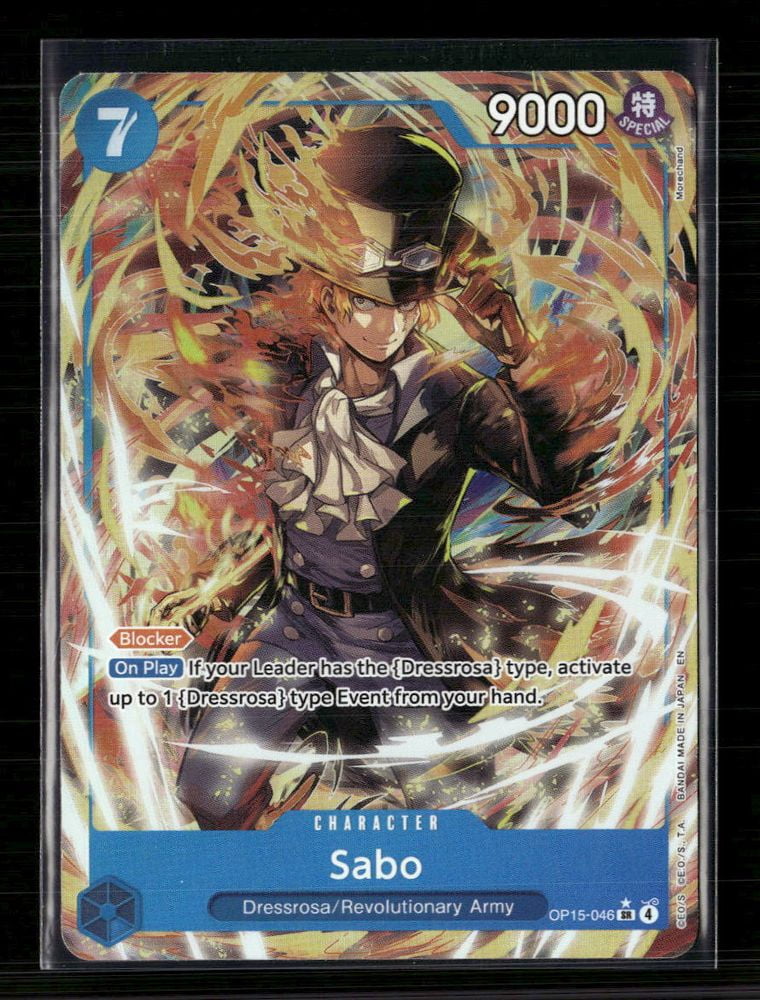 2023 Bandai One Piece Card Game Awakening of the New Era Sabo Holofoil On Play Blocker Alternate Art
