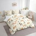 thumbnail image 3 of Feelyou Bear Fox Deer Bedding Comforter Set 7 Pieces for Kids, Jungle Wildlife Full Bedding Set, Western Pine Tree Reversible Fitted Sheet Flat Sheet, Ultra Soft Bedroom Decor, 3 of 8