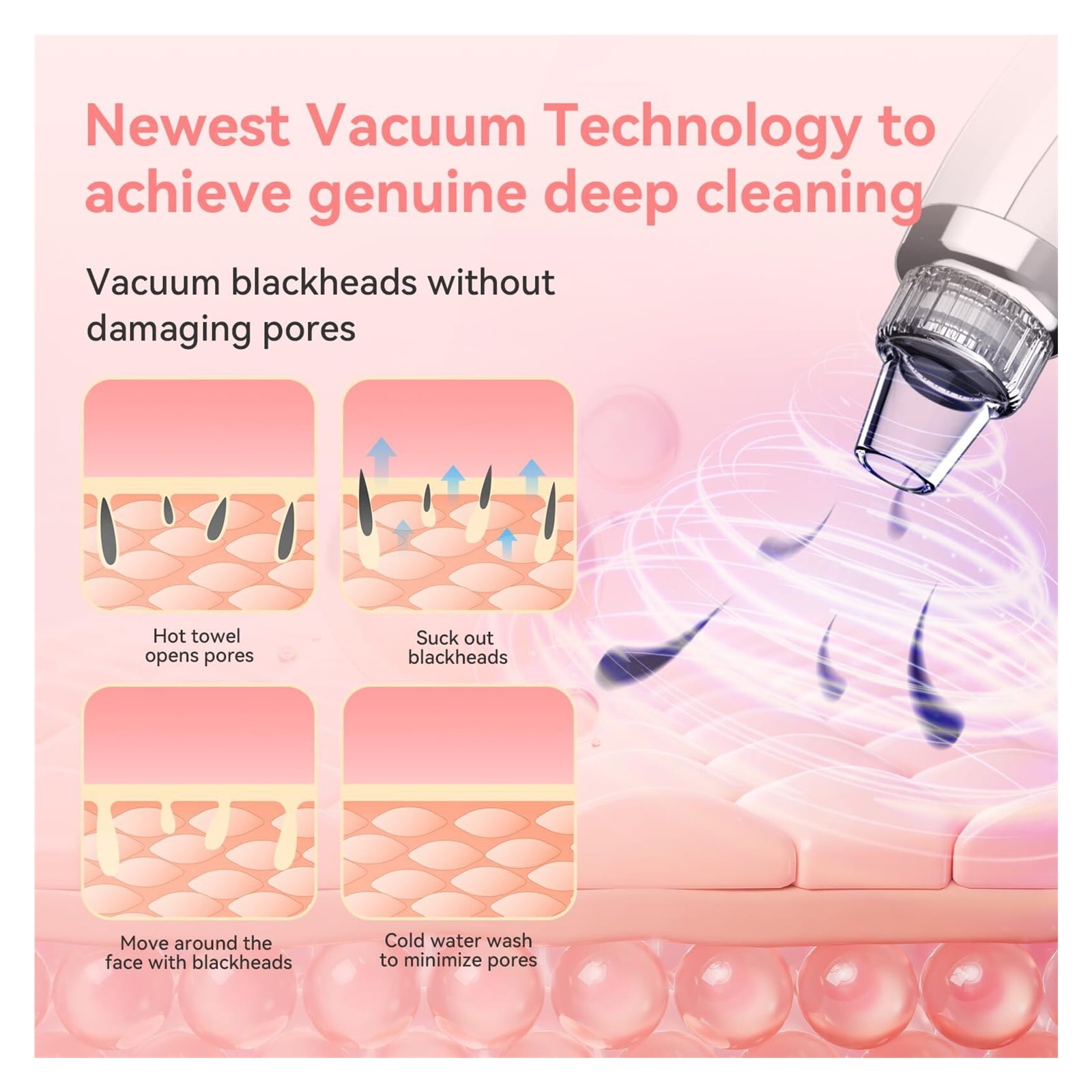 Blackhead Remover Pore Vacuum Upgraded Facial Pore Cleaner Electric Comedone Whitehead Extractor Tool-5 Suction Power,USB Rechargeable Blackhead Vacuum Kit for Women & Men