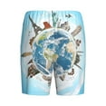 thumbnail image 4 of Rocae World Travel for Men's Soft Sleep Pajama Shorts, Waistband and Pockets, 4 of 9