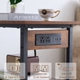 thumbnail image 3 of Leyaoyao 3-Tier Mobile Printer Stand, Rolling Cart with Power Outlets and USB Ports, Home Printer Stand with Wheels for Home, Office, Brown, 3 of 7