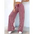 thumbnail image 5 of Pants Elastic Waist Palazzo Pants for Women Casual Lounge Wide Leg Pants Red L, 5 of 9